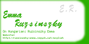 emma ruzsinszky business card